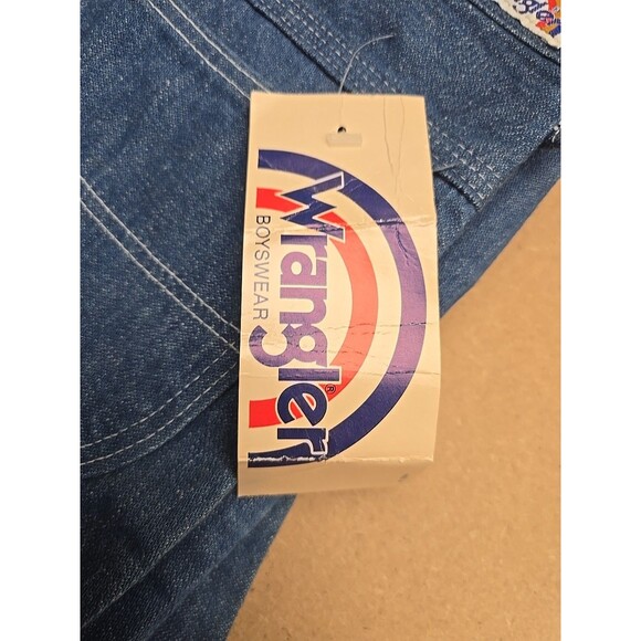 Vintage Wrangler Jeans Boys 27x34 Blue Denim Carpenter Prewashed USA Student 70s - Picture 4 of 10